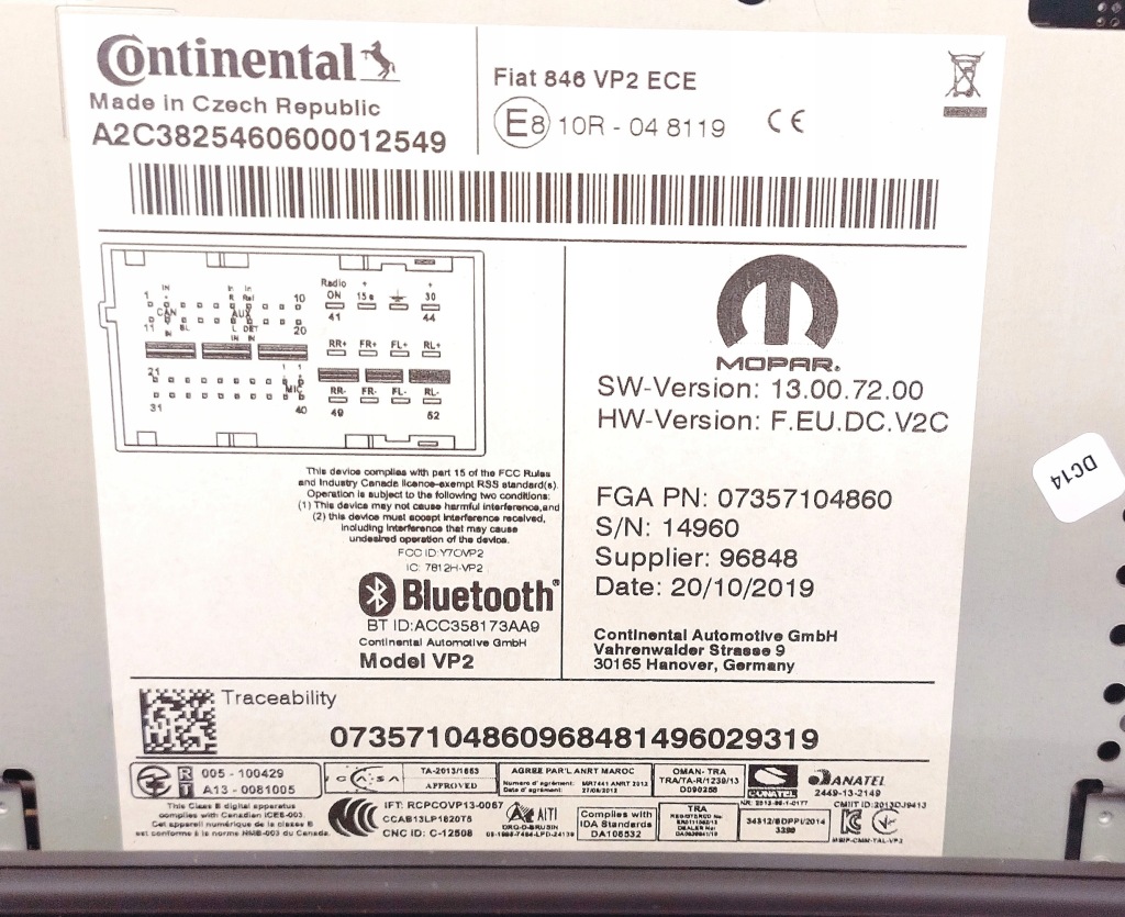 фото №5, Continental радіо багатофункціональні fiat846vp2 a2c38254606 lancia ypsilon