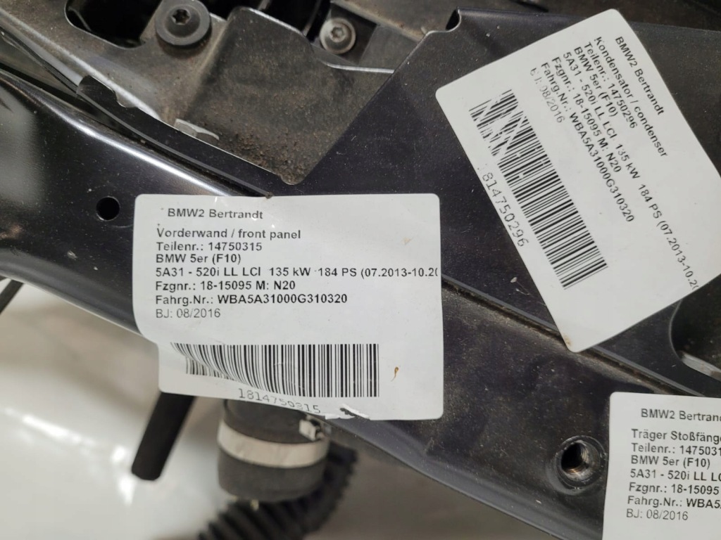 фото №7, Bmw 5 f10 f11 pas передній підсилювач радіатор