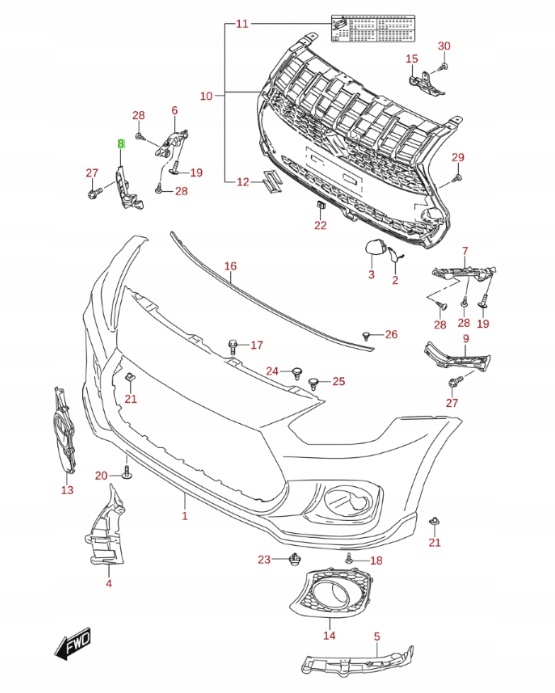 фото №2, Направляющая фара правый suzuki swift 2017- оригинал