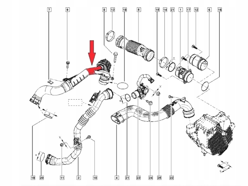 фото №2, Dacia logan ii 1.5 dci труба wąż интеркулер turbo