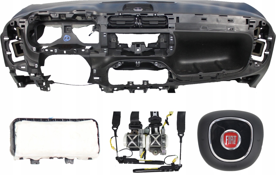 фото №3, Приборная панель консоль подушка безопасности ремни fiat panda
