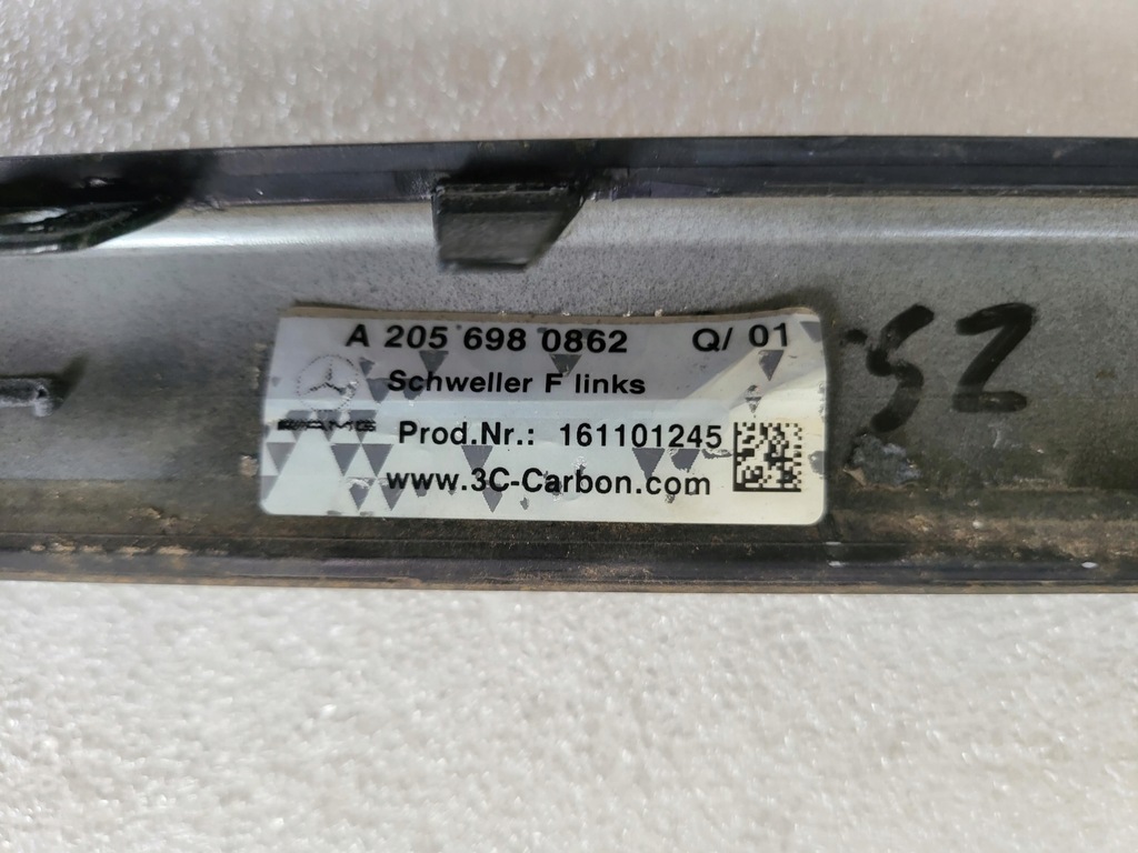фото №9, Молдинг порог левая карбон mercedes c63 amg w205 cabrio coupe a2056980862