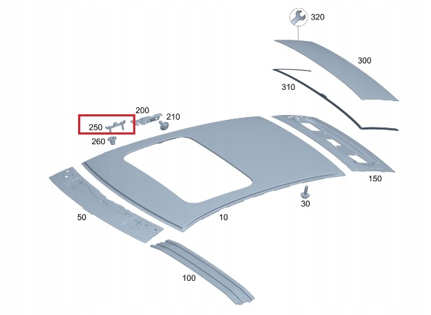 фото №2, Mercedes wiele modeli кронштейн кронштейн люк