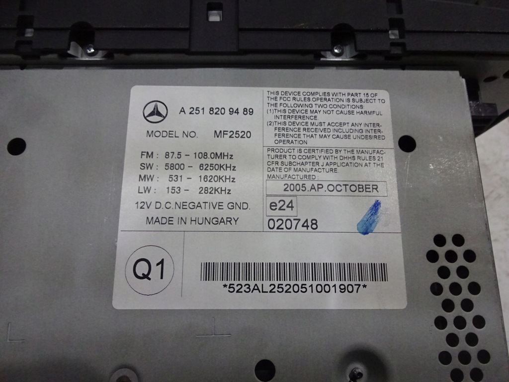 фото №4, Cd радіо радіопрогравач mercedes r-klasa w251