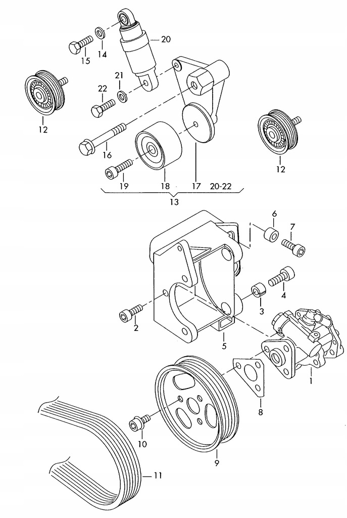 фото №8, Ролик направляющая ремень 07d145276b audi a8 s8 d3