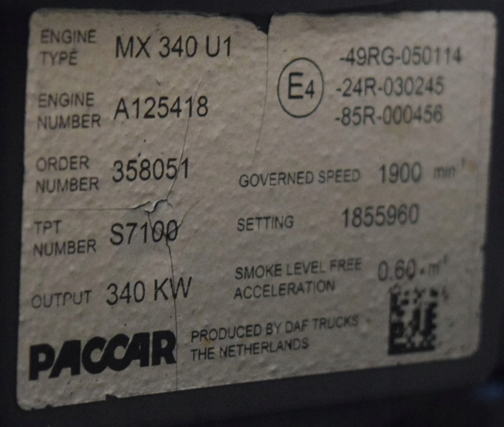 фото №9, Kompletny двигатель mx 340 daf xf cf 105 410 km