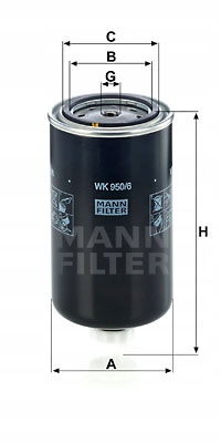 Купити Фільтр пального mann-filter wk 950/6 фільтр пального