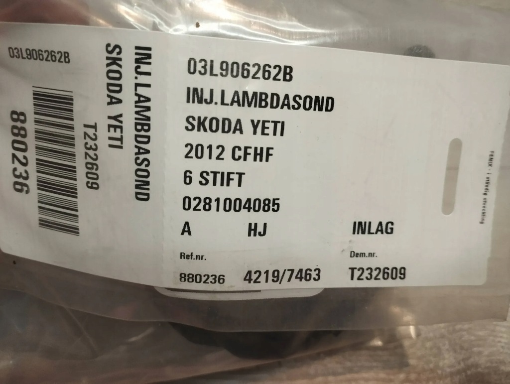 фото №2, Skoda yeti 5l 2012 датчик лямбда-зонд