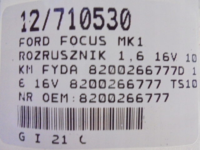 Купить Ford focus mk1 стартер 8200266777d 1,6 16v 8200266777 ts10e3