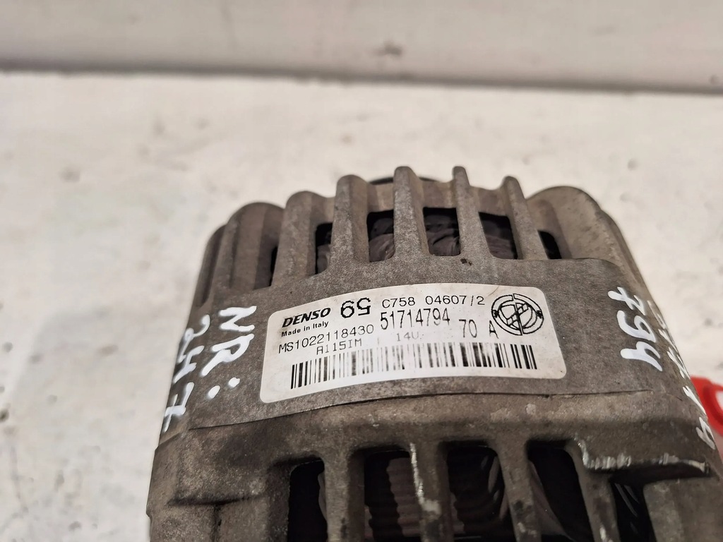 фото №8, Генератор denso 51714794 14v 70a fiat panda ii 1.2 8v 69km 03-