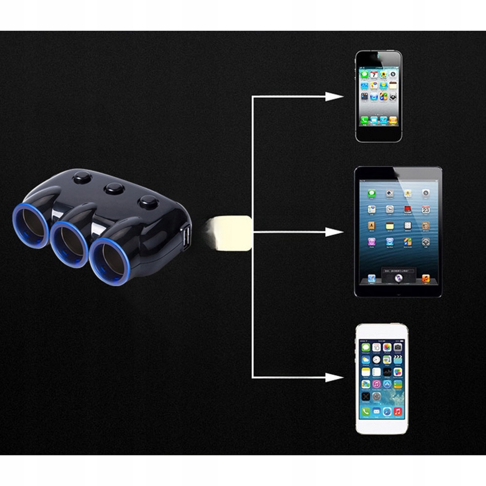 фото №13, Зарядний пристрій автомобільна прикурювач адаптер живлення роз'єм розподільник струму stałego