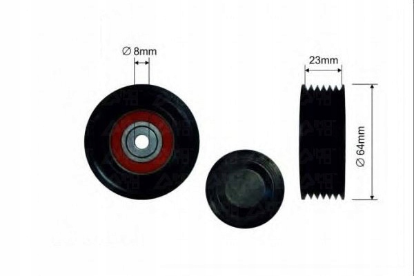 Caffaro ролик натяжителя 64x8x22.5 plastik-rowkowana, подшипник nachi japan в Украине