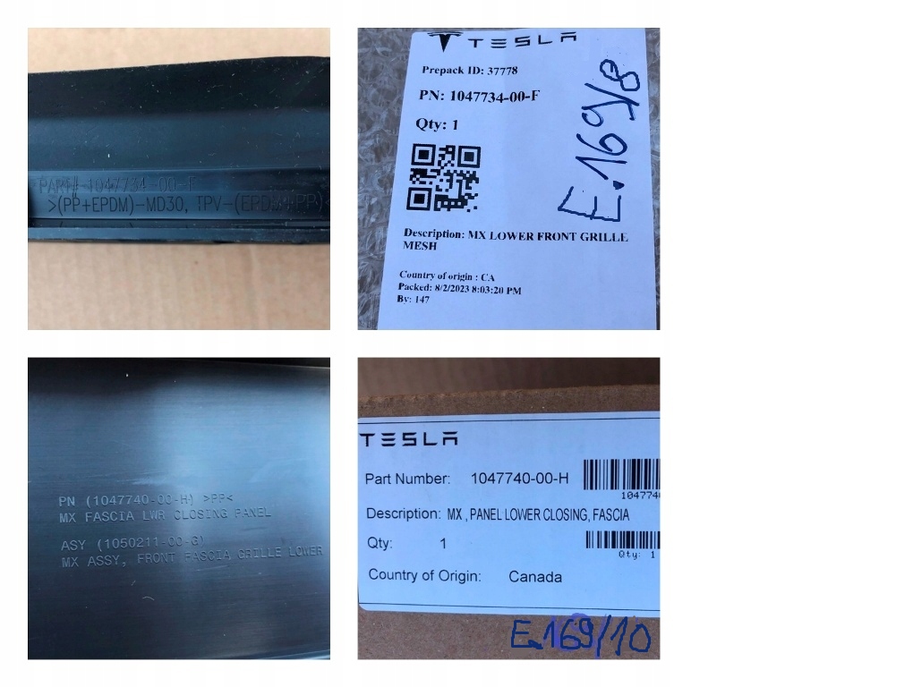 фото №15, Комплект решітка накладки бампера 104774000h 104736000g 104773400f tesla x