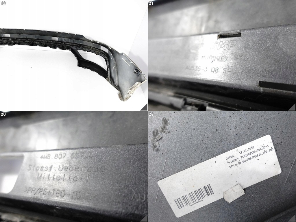 фото №11, Audi q8 s-line 4m8 18- бампер / спойлер / диффузор / накладка задняя pdc