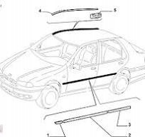 фото №6, Молдинг дахова права fiat siena 46426320