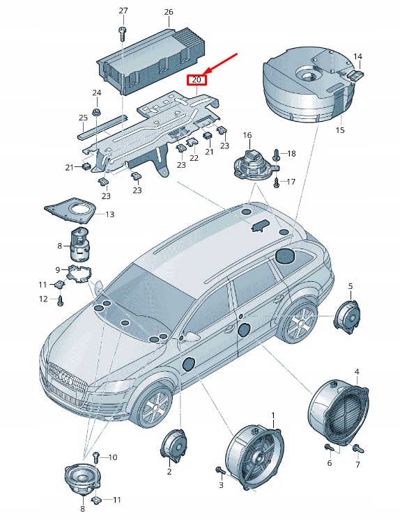 фото №4, Audi q7 4l радио усилитель кронштейн 4l0035464f