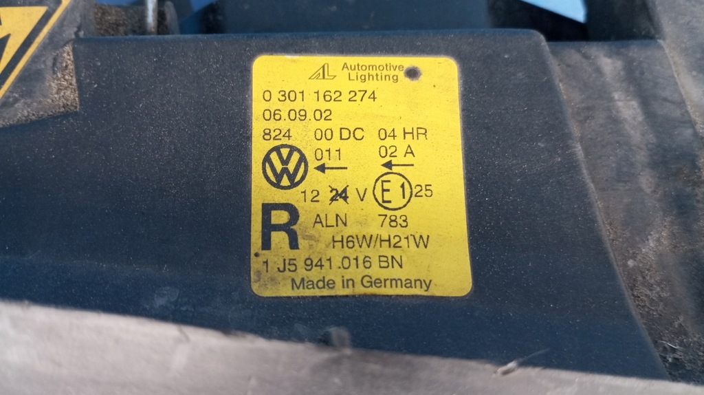 фото №13, Лампа правый перед фара eu ксенон volkswagen bora vw bora 1j5941016bn