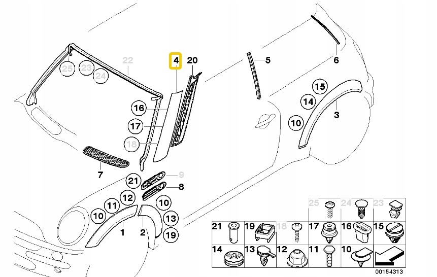 фото №1, Mini r50 r52 r53 защита стойка a правая 7128158 оригинальный номер
