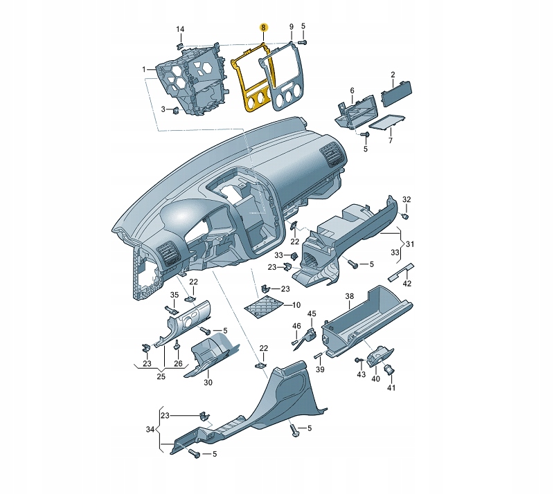 фото №2, Рамка заслінка радіо кондиціонера vw golf v aso 1k0858069l