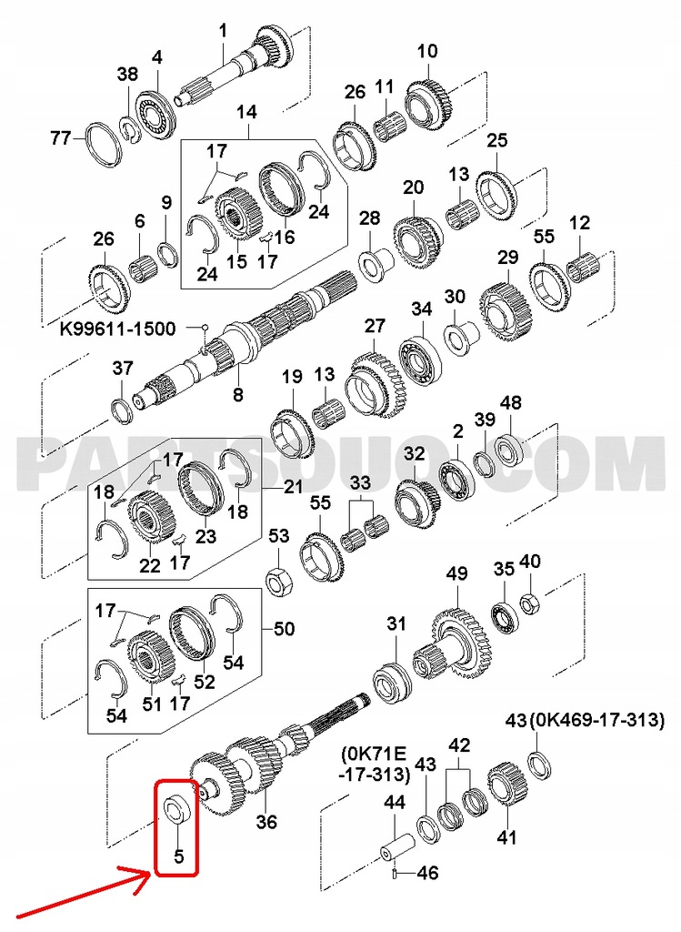фото №7, Підшипник коробки передача. kia ceres k2700 pregio 99-05