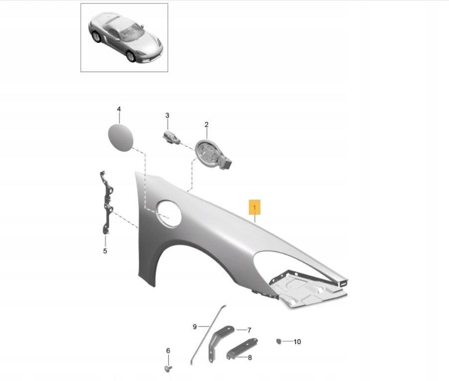 Купить Крыло  передний правый  porsche boxster 718