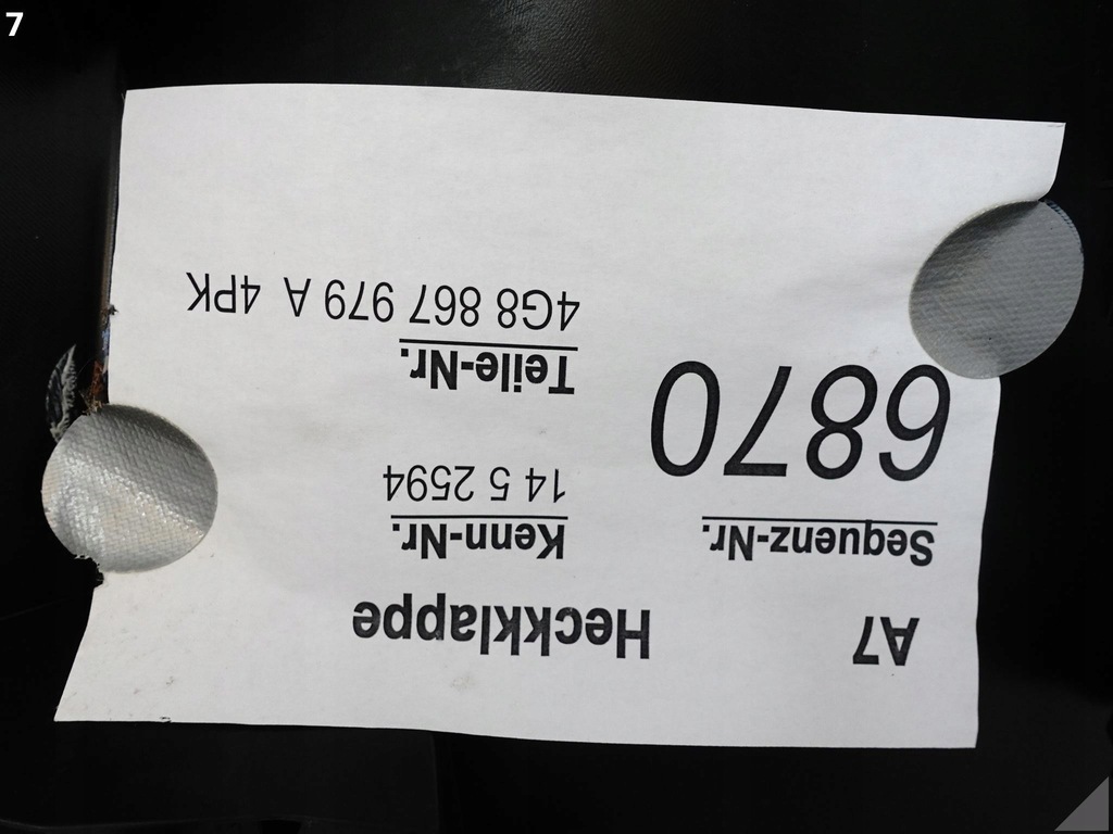 фото №8, Audi rs7 s7 a7 4g8 c7 lift 10-18 обивка защита крышки багажника задняя 4pk