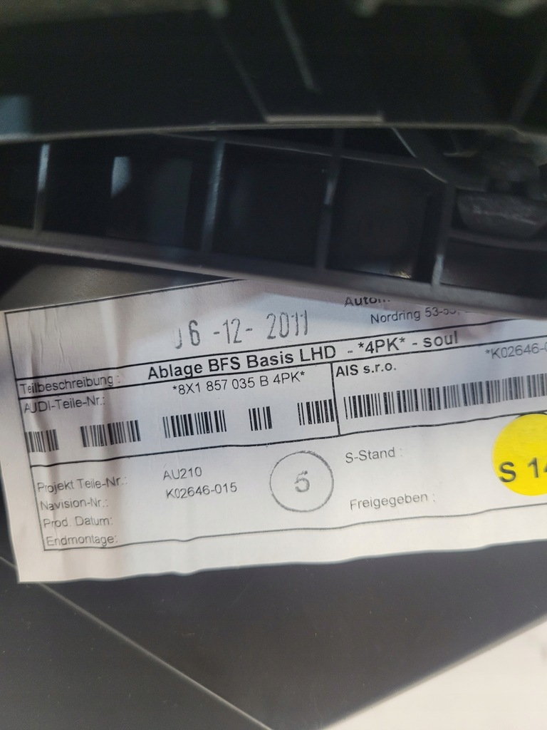 фото №9, Бардачок пасажира audi a1 8x lift 8x1857035b 4pk