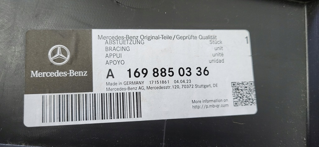 фото №12, Mercedes b-klasa абсорбер плита pod бампер оригинал a 169 885 03 36 новый