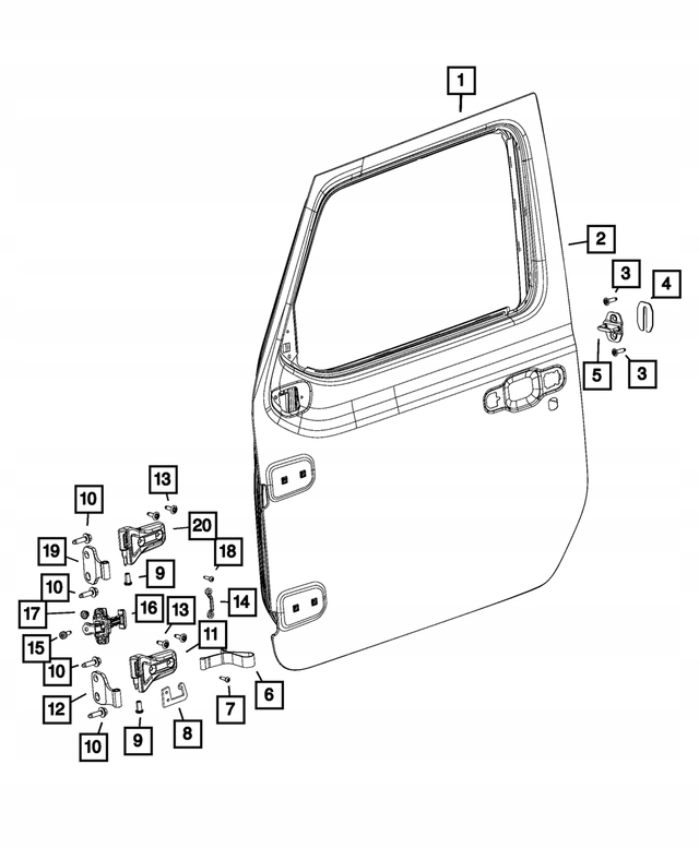 фото №1, Петля двері лівих wrangler gladiator верхній нижній