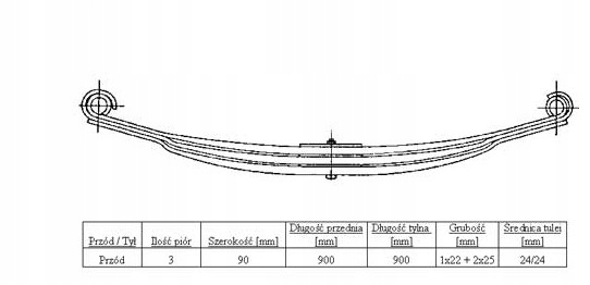 фото №1, Рессора mercedes actros mp2 3x90/900x900 9433200302