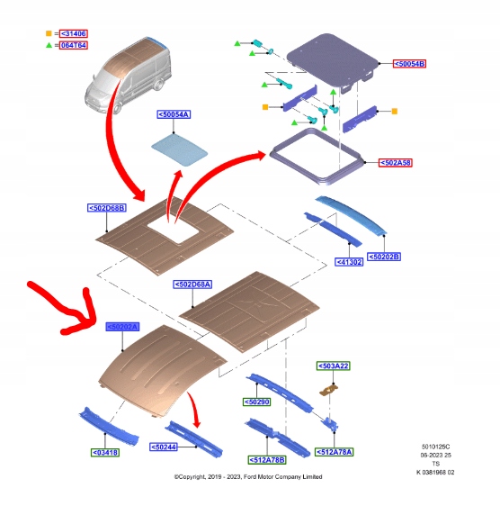 фото №1, Плита дах ford transit mk8 2019-