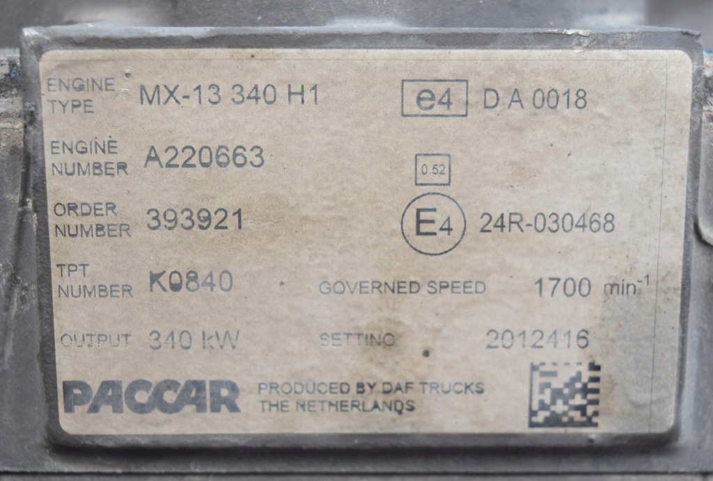 фото №10, Kompletny двигатель daf 106 mx-13 340 h1 460km