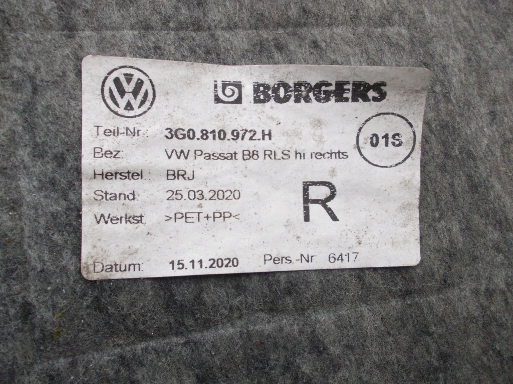 Vw passat b8 kombi подкрылок правое задняя 3g0810972h Доставка