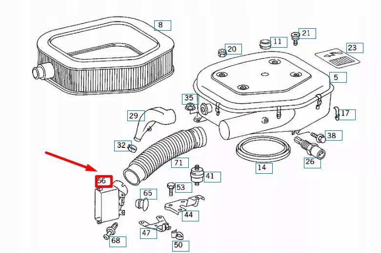 Mercedes-benz sl r129 впуск воздуха a1030940311 oem с Разборки