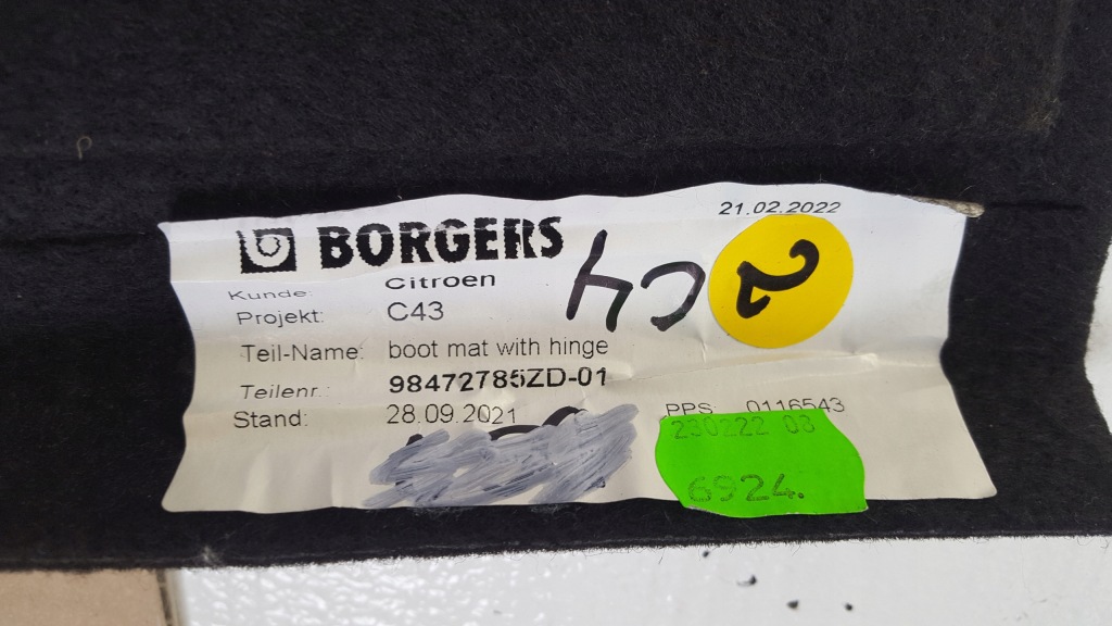 фото №4, Citroen c4 iii пол багажника задняя 98472785zd