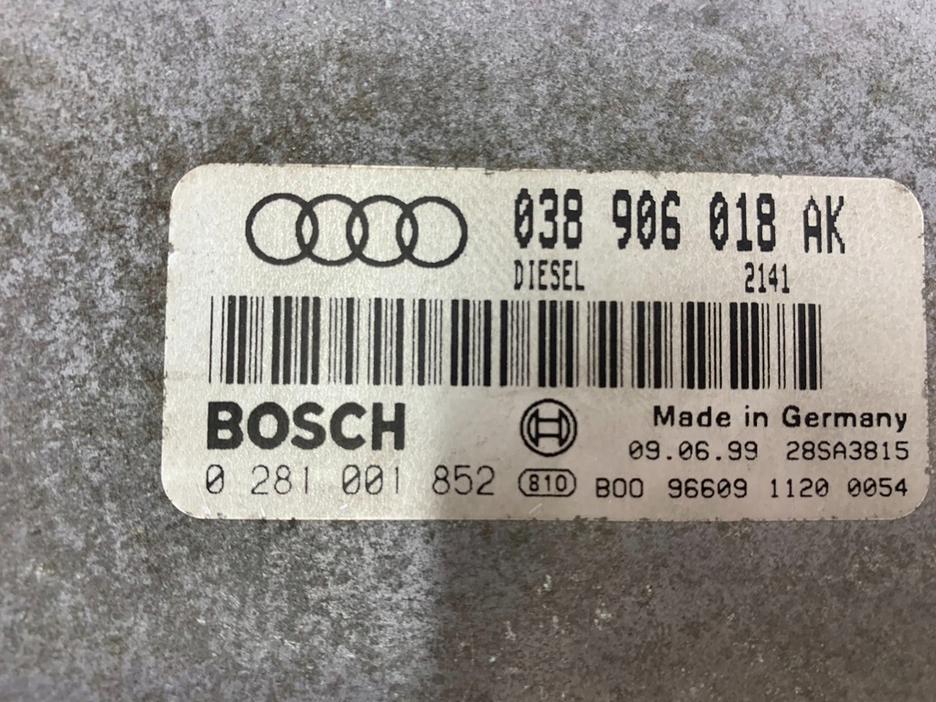 фото №5, Блок управления бортовой компьютер двигателя audi a3 8l 1.9 tdi 038906018ak