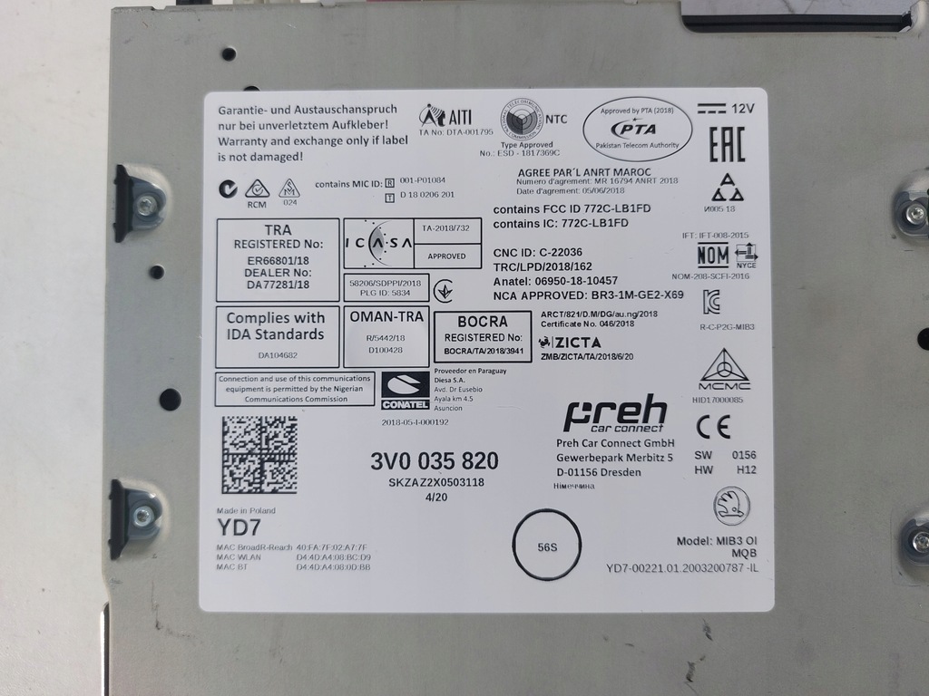 фото №9, Считыватель мультимедиа skoda scala mib3 3v0035820