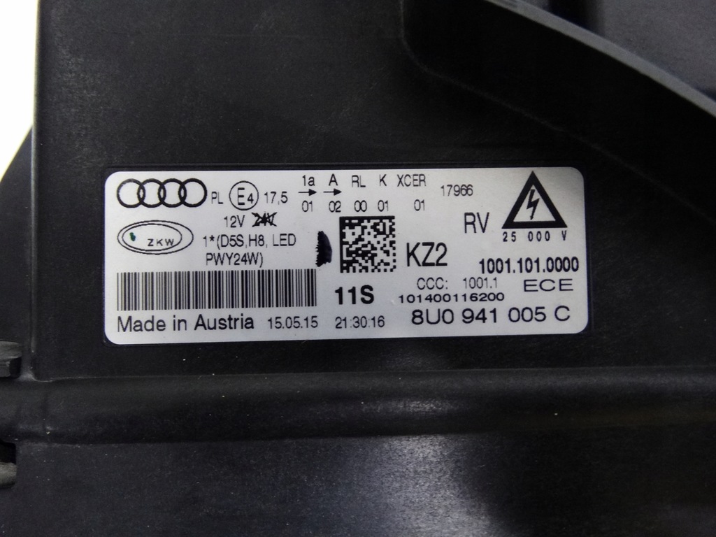 фото №11, Audi q3 8u lift 14-18 лампа левая ксенон некорректируемый + led 8u0941005c оригинал