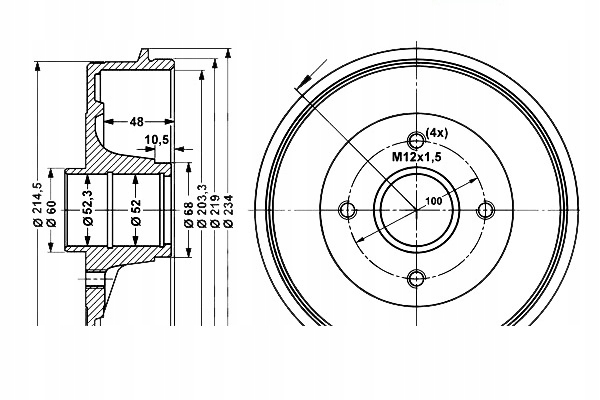 фото №2, Ate гальмівні барабани гальмівні dacia logan renault 19 i chama