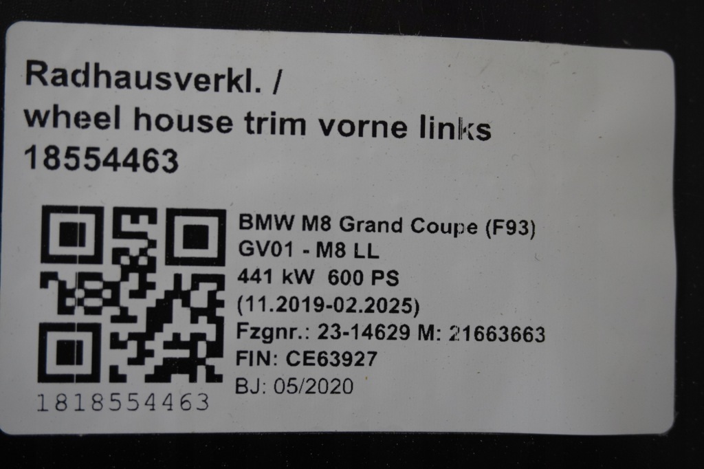 Подкрылок передние bmw m8 f91 f92 f93 8060089 8079991 8060087 Оригинал