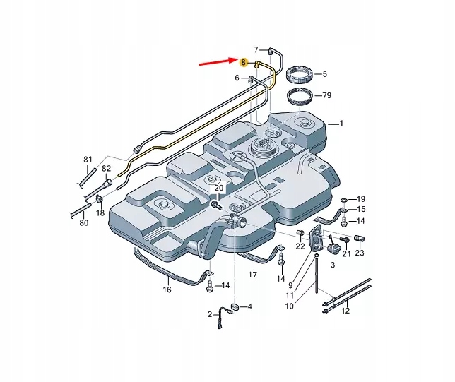 фото №1, Vw transporter vi t6 fuel return line 7e0201360b