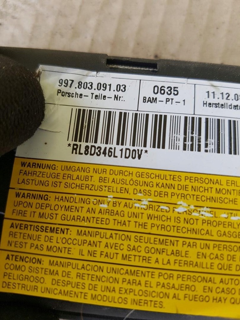 фото №6, Шторка безопасности подушка безопасности левая boxster 987 99780309103