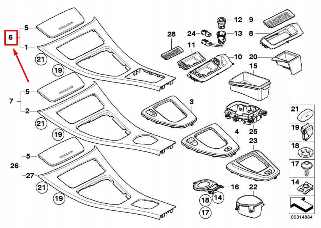 фото №6, Bmw 3 e90 салон консоли центральной отделка 51166982445 6982445