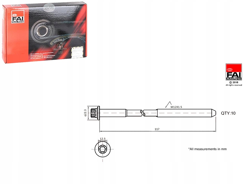 фото №1, Болти головки nissan primastar 2.0 02- fai