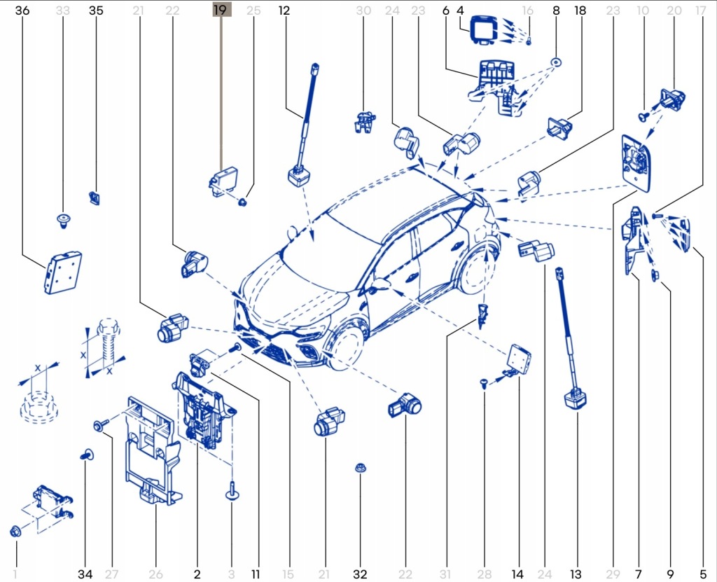 Модуль блок керування паркування renault captur 2 рестайлінг  symbioz 284l07840r в Україні