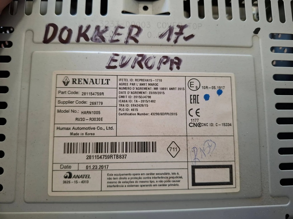 фото №3, Dacia dokker 17-21 радио 281154759r