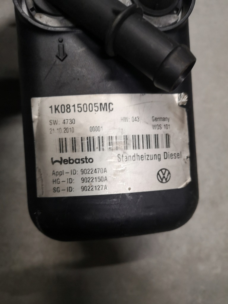фото №5, Обігрівач webasto vevo vw touran caddy 1k0815005mc 9022288c