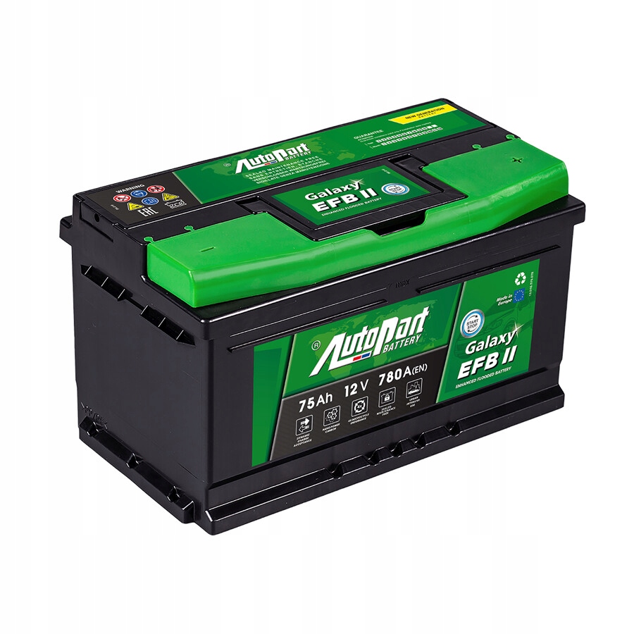 фото №1, Акумулятор autopart galaxy efb ii 12v 75ah 780a p+ старт-стоп