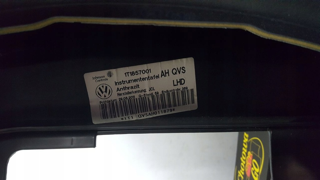 фото №9, Приборная панель консоль ремни vw touran ii 1,6 tdi