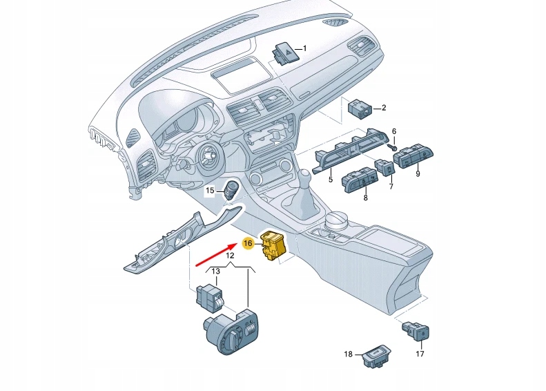фото №9, Audi q3 8u электромеханический парковочный brake epb switch 8u0927225g6ps